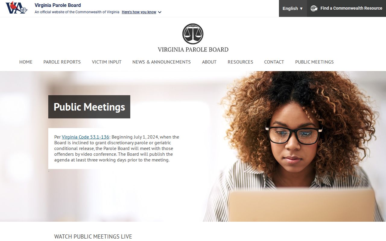 Wythe County parole hearing and public meeting calendar