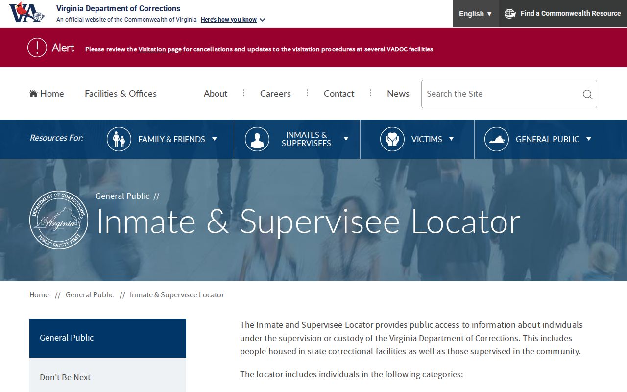 Wythe County inmate release date search in the VADOC locator